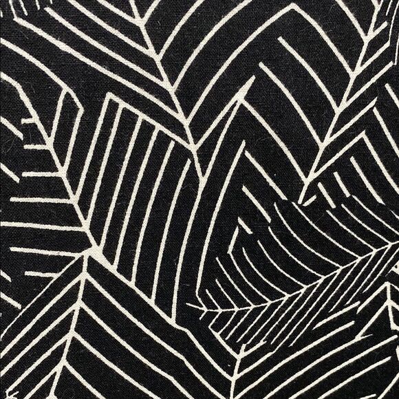 J. Jill Linen Cotton Shift Dress M Black White Leaf Print Sleeveless Pockets - Picture 6 of 11